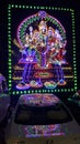 Lighted Hindu god& x27;s of Lord Shiva Parvathi and Children Royalty Free Stock Photo