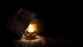 Lighted lamp under a bushel basket