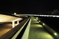 Lighted path at night