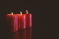 Lighted red candles Royalty Free Stock Photo