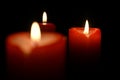 Lighted red candles Royalty Free Stock Photo