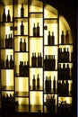 Lighted Shelves with Red Wine Bottles, Business