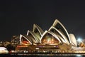 Pulsating Sydney Opera House at night Royalty Free Stock Photo