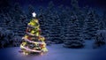 Lightened christmas tree Royalty Free Stock Photo