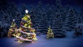 Lightened christmas tree Royalty Free Stock Photo