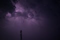 Lightening bolt. Dramatic lightening view. Dark stormy cloud with lightening