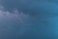 Lightening bolt in the night sky Royalty Free Stock Photo