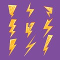 Lightening Bolt Set Royalty Free Stock Photo