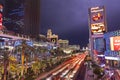 Lightening in the clouds on Las Vegas Boulevard in Las Vegas, NV