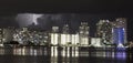 Lightening in sky over Miami Beach, Florida