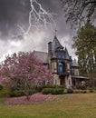 Lightening Striking Landmark Building in Napa Valley