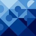 And lighter blues with circular and triangular shapes interlocking to Royalty Free Stock Photo