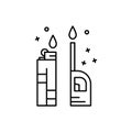 Lighter fire kitchen icon. Element of barbecue party thin line icon Royalty Free Stock Photo