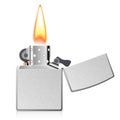 Lighter with flame. Detailed illustration.
