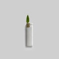 Lighter with green leaf like flame. Fire safety. Minimal concept Royalty Free Stock Photo