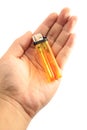 Lighter on human palm