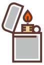 Lighter icon. Burning gas with fire flame Royalty Free Stock Photo