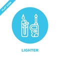 lighter icon vector from bbq and grill collection. Thin line lighter outline icon vector  illustration. Linear symbol for use on Royalty Free Stock Photo