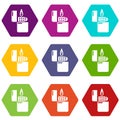 Lighter icons set 9 vector Royalty Free Stock Photo