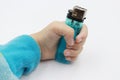 Lighter in kid hand on white background Royalty Free Stock Photo