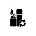 Lighter refill black glyph icon