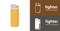 lighter for smoke vector flat icon with smoking solid, line icons Royalty Free Stock Photo