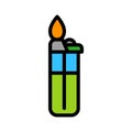 Lighter vector, Barbecue related filled style editable stroke icon