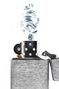 Lighter with water splash Royalty Free Stock Photo