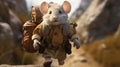 Lighthearted Mouse Adventure In Maya-rendered Field With Detailed Costumes