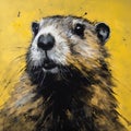 Lighthearted Portrait Of Groundhog In Nick Walker Style