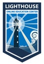 Lighthous Academy Shape logo eps Royalty Free Stock Photo