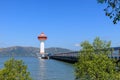 Lighthouse on Andaman sea, custom and immigration office at border to Myanmar, Ranong, Thailand