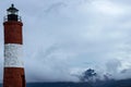 Lighthouse and the Andes Mountains Royalty Free Stock Photo