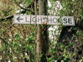Lighthouse arrow sign in, Arrowsic, Maine Royalty Free Stock Photo