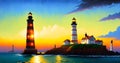 Lighthouse as Leadership Direction Warning Alert Indicator Guidence Signal Generative AI Concept