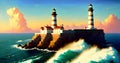 Lighthouse as Leadership Direction Warning Alert Indicator Guidence Signal Generative AI Concept