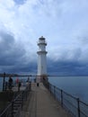 Lighthouse bakan cloudy day bridge edinburgh Royalty Free Stock Photo