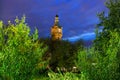 Lighthouse by the Baltic pier in Sopot at dusk, Poland