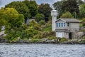 Lighthouse on Bay of Lake Winnebago at High Cliff State Park, Sherwood, WI Royalty Free Stock Photo