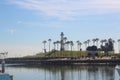 Lighthouse on the beach in the Long Beach Harbor, California Royalty Free Stock Photo