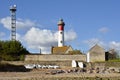 Lighthouse and beach of Ouistreham in France Royalty Free Stock Photo