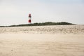 Lighthouse on beach on sunny summer day on Sylt island Royalty Free Stock Photo