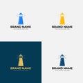 Lighthouse, Beacon logo design template vector illustration. Modern abstract simple logotype icon design. Lighthouses and ocean