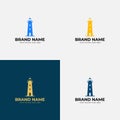 Lighthouse, Beacon logo design template vector illustration. Modern abstract simple logotype icon design. Lighthouses and ocean