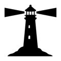 Lighthouse Beacon Silhouette â Representation of Navigation, Guidance, Royalty Free Stock Photo