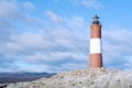 Lighthouse in Beagle channel. Royalty Free Stock Photo