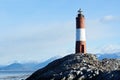 Lighthouse in Beagle channel. Royalty Free Stock Photo