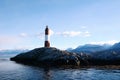 Lighthouse in Beagle channel. Royalty Free Stock Photo