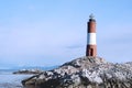 Lighthouse in Beagle channel. Royalty Free Stock Photo