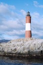 Lighthouse in Beagle channel. Royalty Free Stock Photo